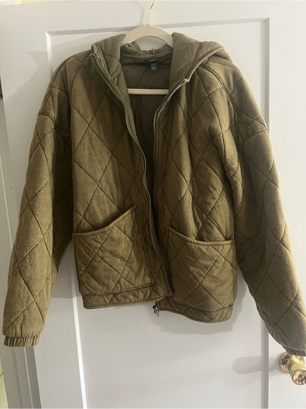 Wild Fable Olive Green Quilted Zip Up